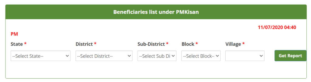 pm kisan Beneficiary List
