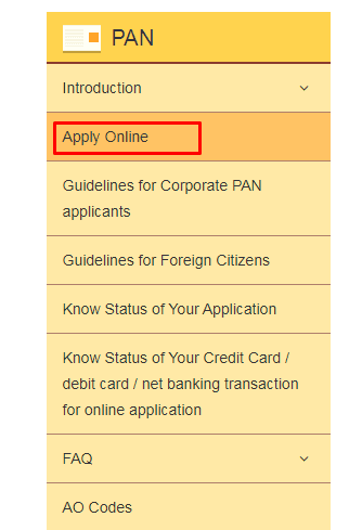 pan card correction apply online