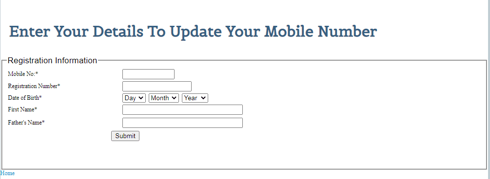 Update Your Mobile Number