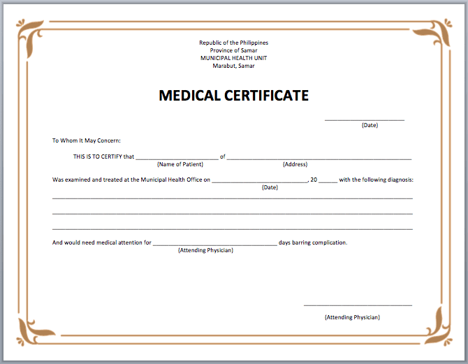  PDF Medical Fitness Certificate Form Pdf Format Download