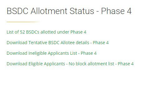 BSDC Allotment Status - Phase 4