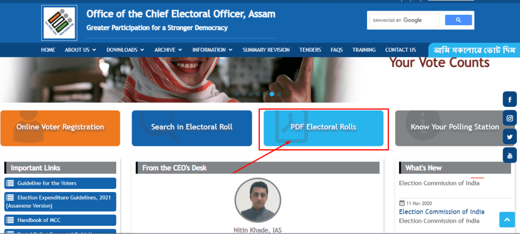 PDF Electoral Rolls Assam