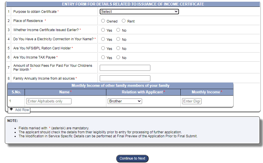 Delhi income certificate apply online