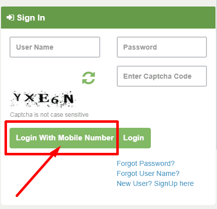 login with mobile number