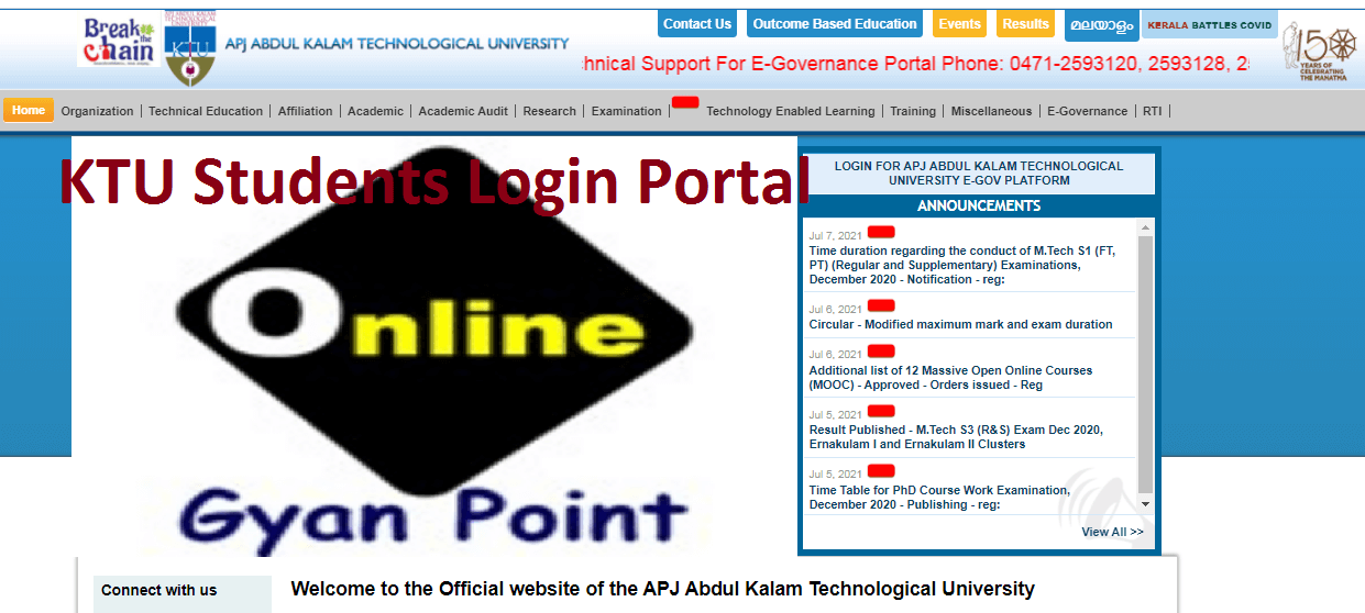 ktu students login portal for faculty, university
