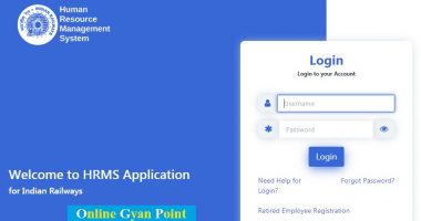 HRMS Railways Portal 2021 Login