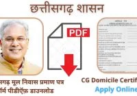 chhattisgarh domicile certificate form