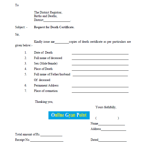 death certificate form haryana pdf