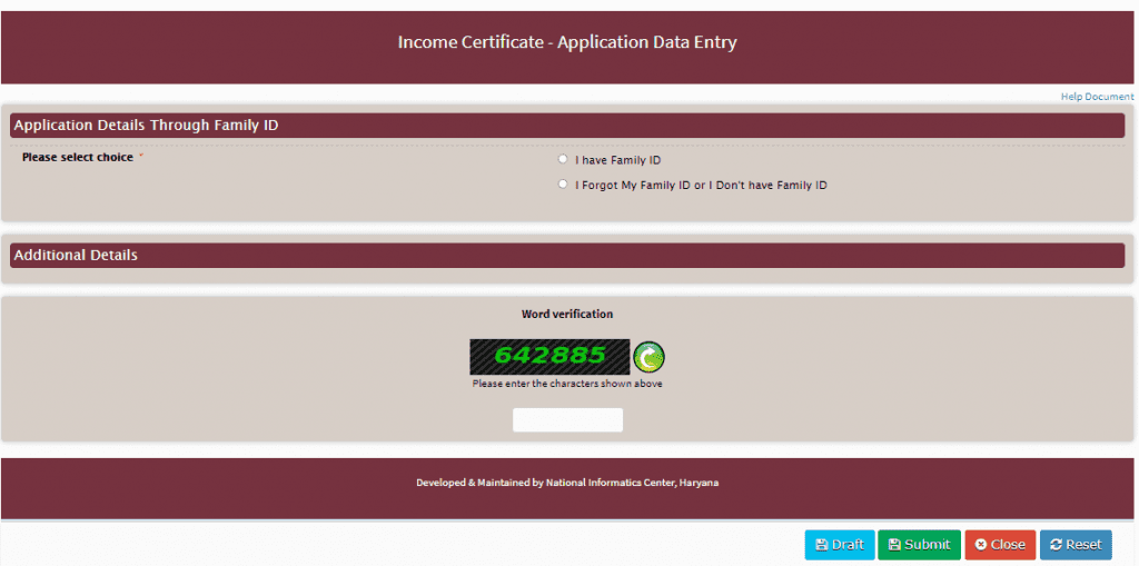online apply haryana income certificate