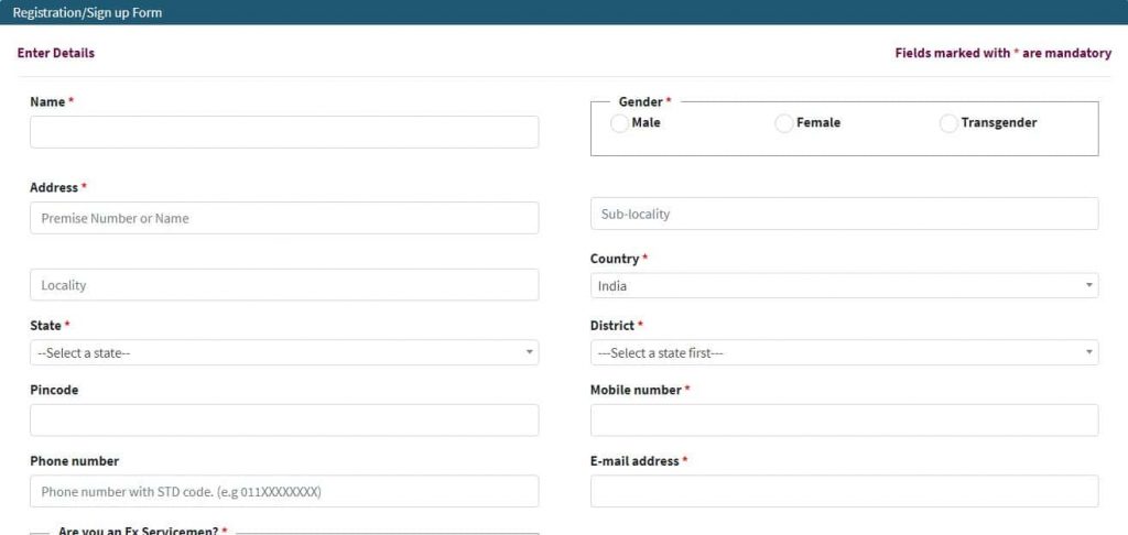 pg portal online Citizen registration form