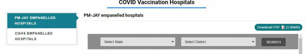 COVID Vaccination Hospitals