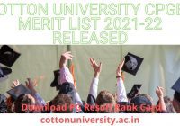 Cotton University CPGEE Merit List 2021 PG Result Rank Card