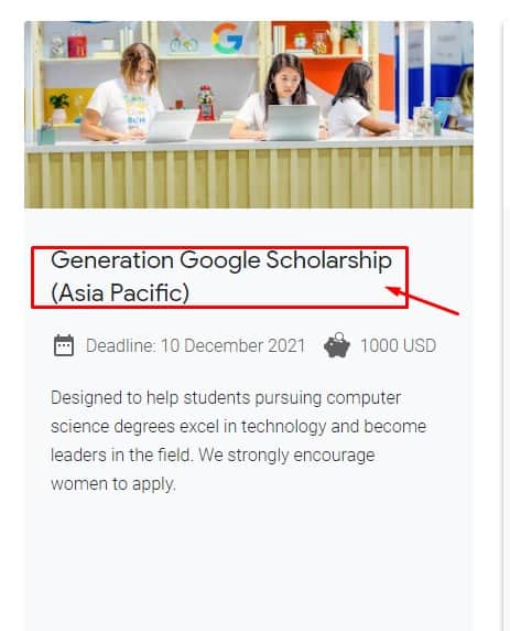 google scholarship