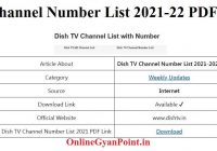 Dish TV Channel Number List 2021-22