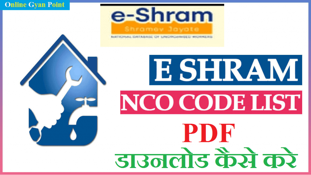 E Shram NCO Code List PDF