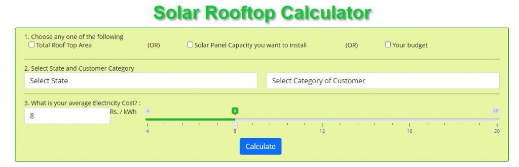 solar rooftop calculator