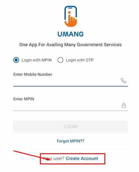 umang app create account
