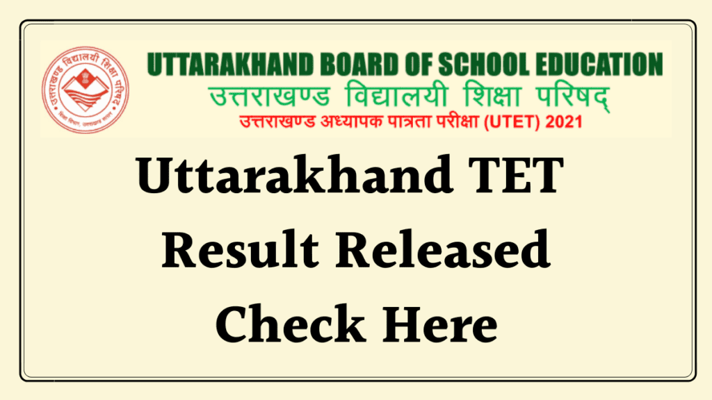 Uttarakhand TET Result 2022