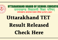 Uttarakhand TET Result 2022