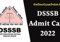 DSSSB Admit Card 2022
