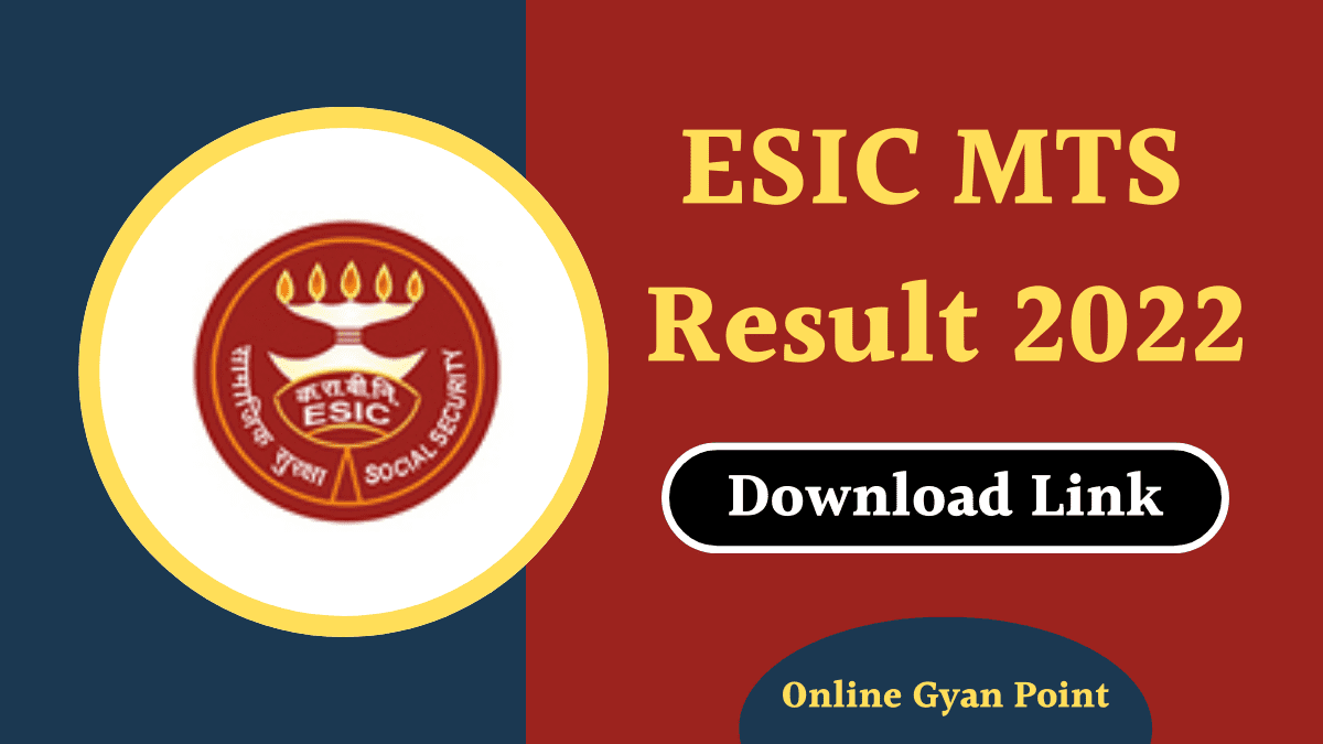 ESIC MTS Result 2022