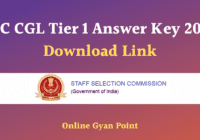 SSC CGL Tier 1 Answer Key 2022