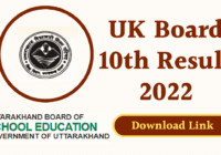 UK Board 10th Result 2022