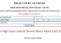delhi hc judicial service mains admit card