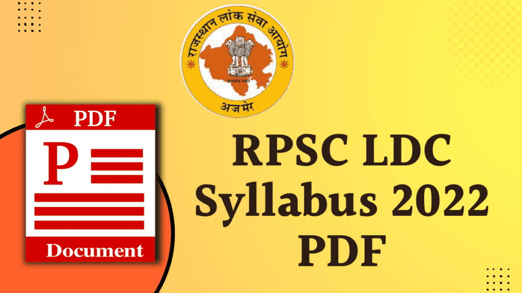RPSC LDC Syllabus 2022 PDF