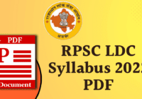 RPSC LDC Syllabus 2022 PDF