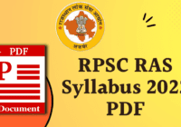 RPSC RAS Syllabus 2022 PDF