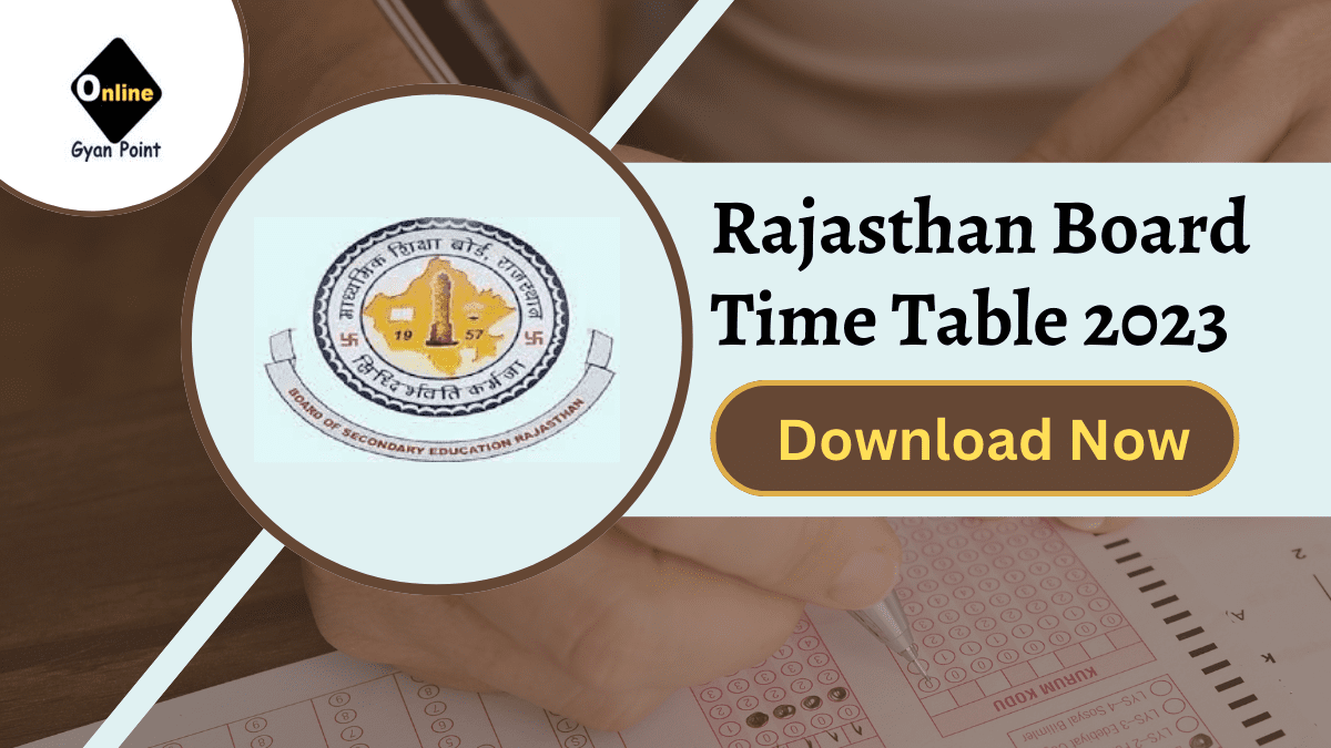 Rajasthan Board Time Table 2023