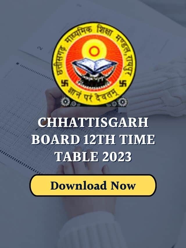 CG Board 12th Time Table 2023