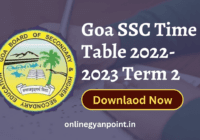 Goa SSC Time Table 2022-2023 Term 2