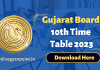 Gujarat Board 10th Time Table 2023