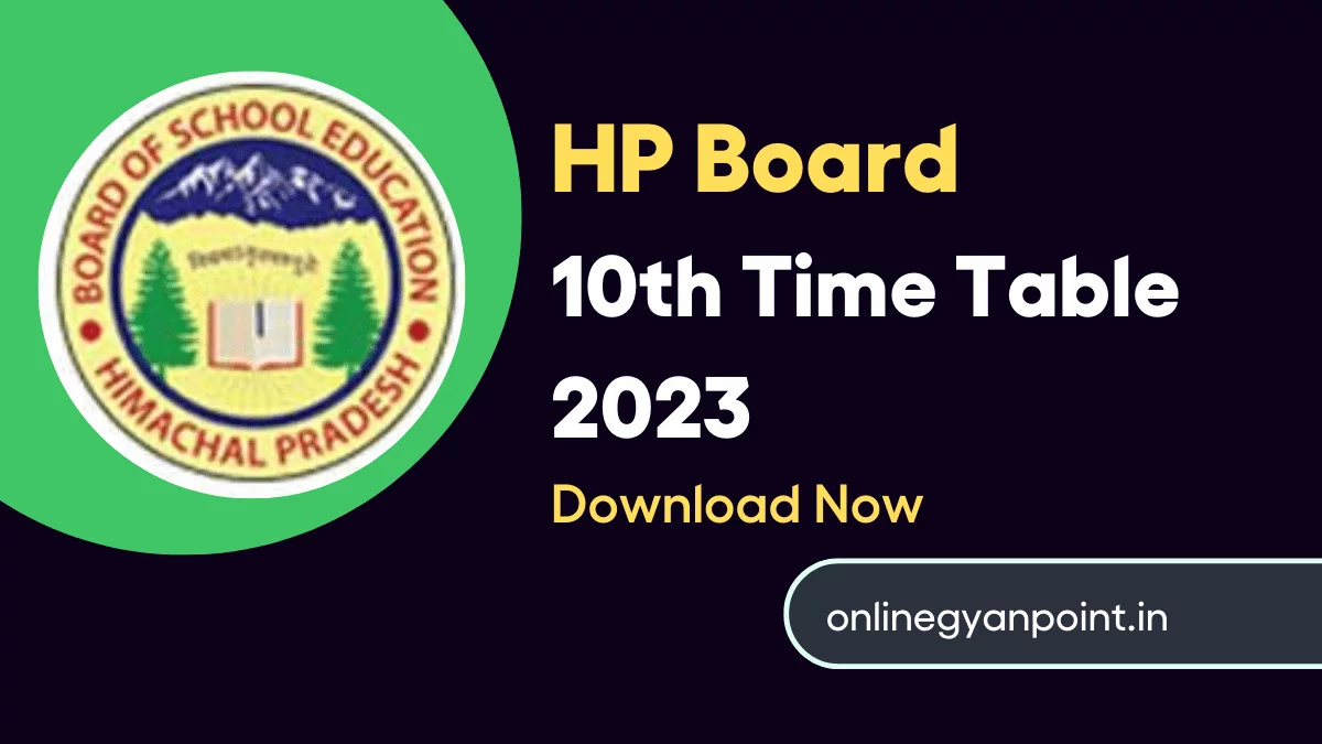 HP Board 10th Time Table 2023