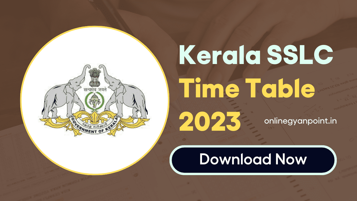 Kerala SSLC Time Table 2023