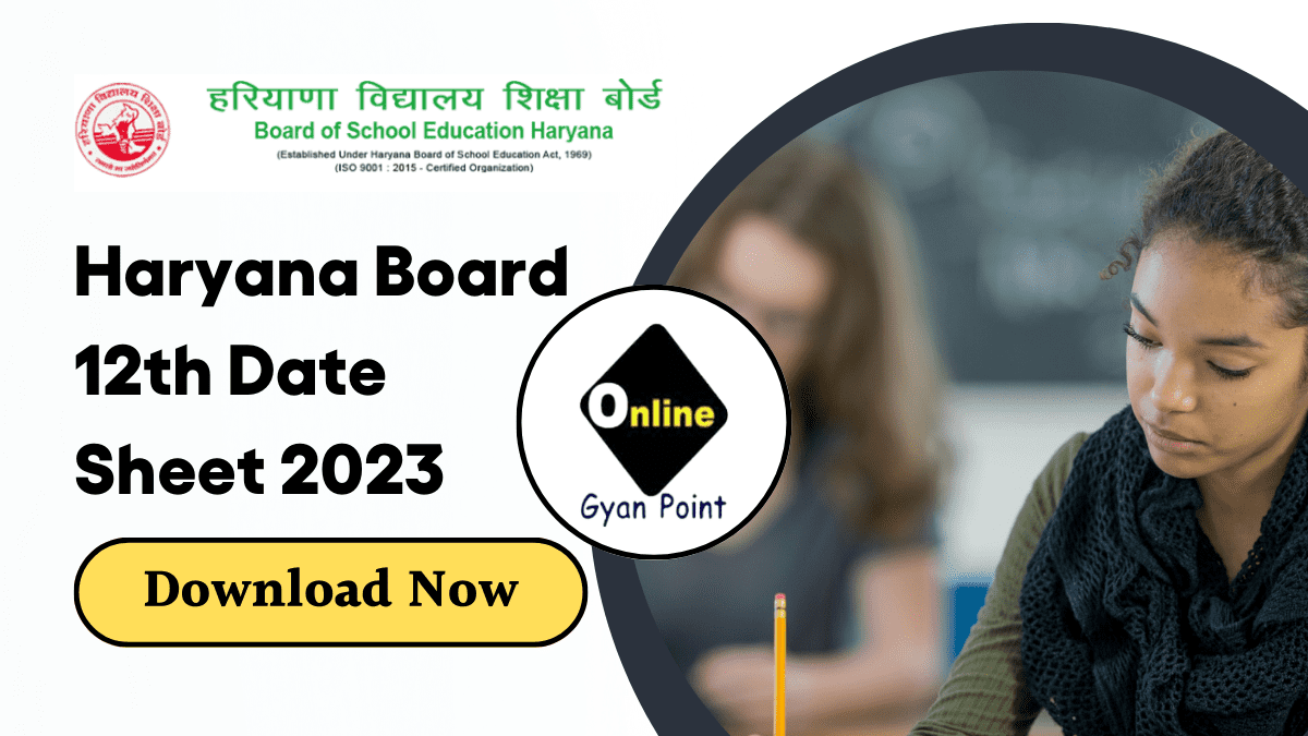 haryana board 12th date sheet 2023