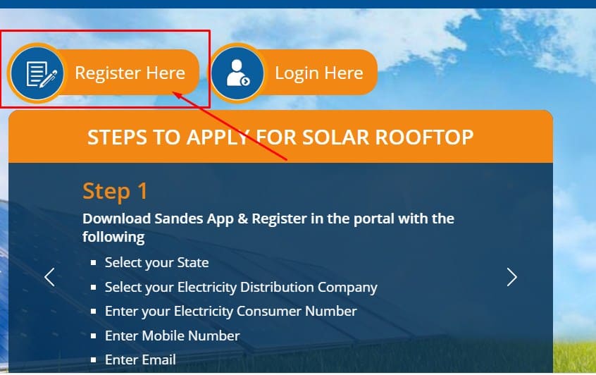 pm free solar panel yojana registration