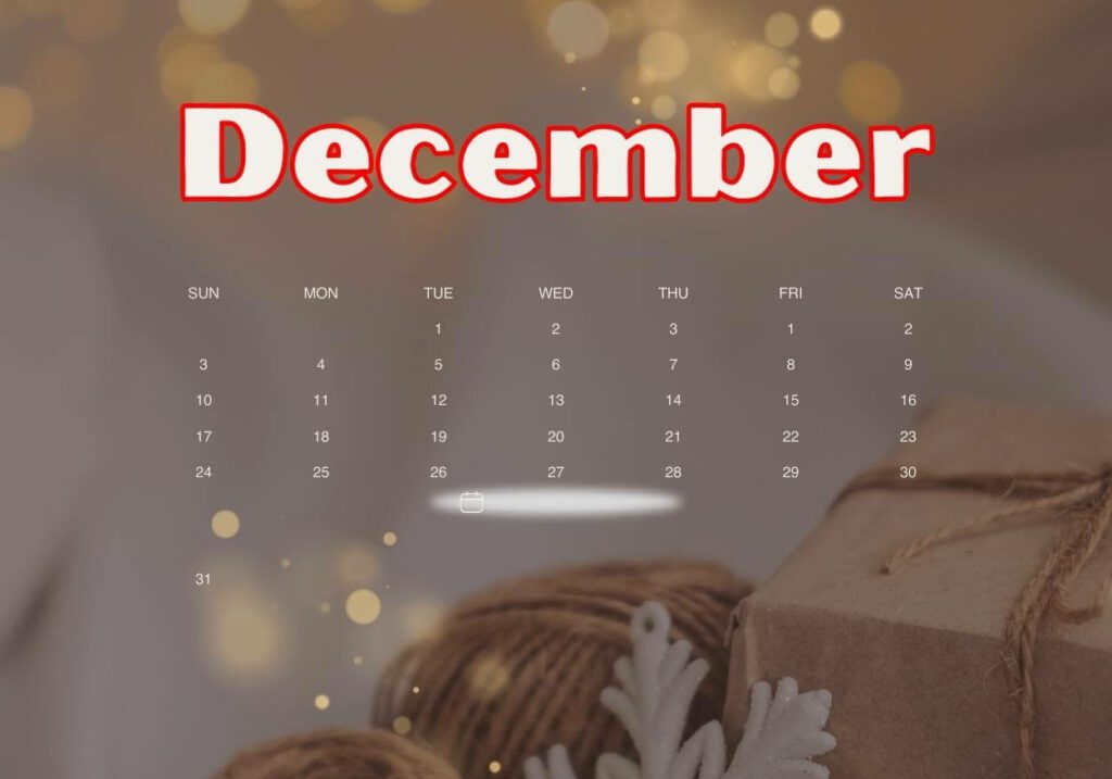 December 2023 Calendar Colorful